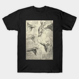 Anatomical drawing by Leonardo Da Vinci of a Man&#39;s neck and shoulders.  Circa 1510 T-Shirt